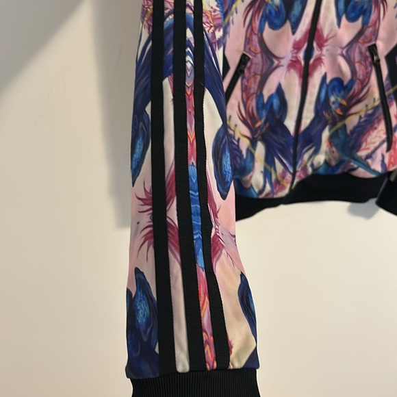 Vintage Adidas Originals Pink Floral Bird Trefoil Kaleidoscope Track Jacket XS - Picture 6 of 15